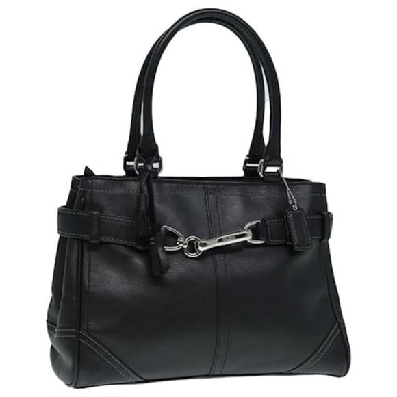 Euc Coach Hampton Black Leather Y2k Handbag Purse